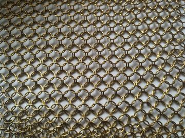 Metal Ring Decorative Wire Mesh For Cabinets , Chain Link Mesh Type，