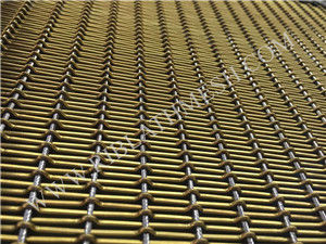 Decorative Wire Mesh Screen , Decorative Mesh Panels Golden Color