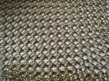 Metal Ring Decorative Wire Mesh For Cabinets , Chain Link Mesh Type，