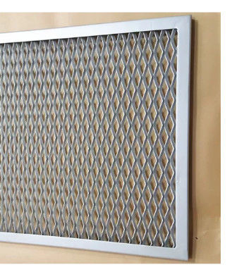 Architectural Building Expanded Metal Lath Mesh Curtain Wall With Fixing L Type Frame